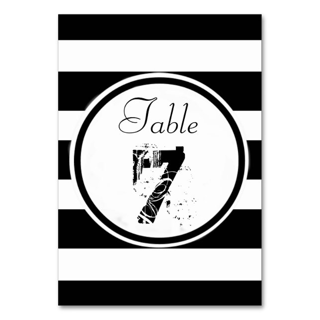 Personlig B&W Bröllop Bordsnummer (Framsidan)