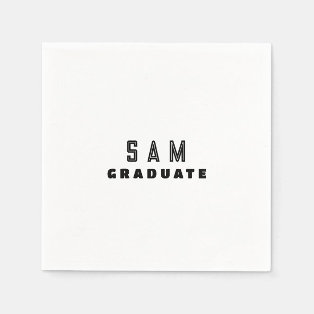 Personlig B/W-Studentfest Pappersservett (Framsidan)