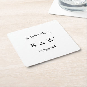 PERSONLIG B & W UNDERLÄGG PAPPER KVADRAT