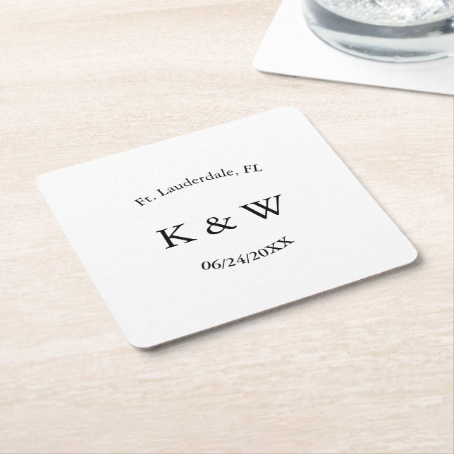 PERSONLIG B & W UNDERLÄGG PAPPER KVADRAT (Vinklad)