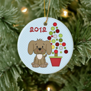 Personlig Baby 1:a jul-Hund Ornament