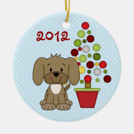 Personlig Baby 1:a jul-Hund Ornament