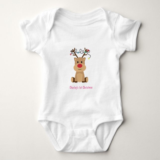 Personlig Baby 1:a jul T Shirt (Framsida)