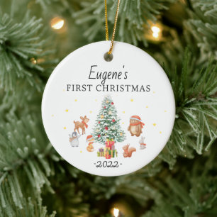 Personlig Baby 1: Julkankanen Deco Julgransprydnad Keramik