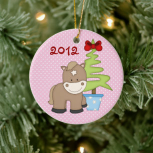 Personlig Baby 1st jul Horse Ornament