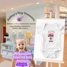 Personlig Baby 1st Valentines day Bodydräkt T Shirt