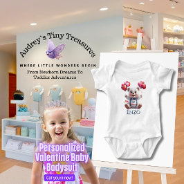 Personlig Baby 1st Valentines day Bodydräkt T Shirt