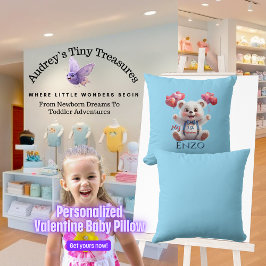 Personlig Baby 1st Valentines day Pillow Kudde