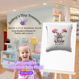 Personlig Baby 1st Valentines day Pillow Kudde
