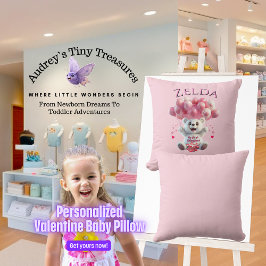 Personlig Baby 1st Valentines day Pillow Kudde