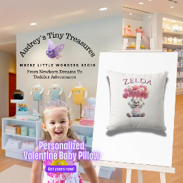 Personlig Baby 1st Valentines day Pillow Kudde