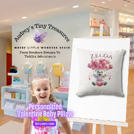 Personlig Baby 1st Valentines day Pillow Kudde
