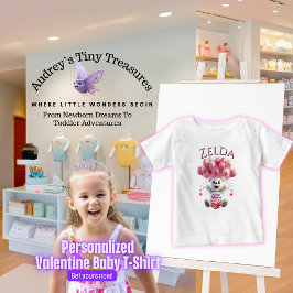 Personlig Baby 1st Valentines day T-Shirt