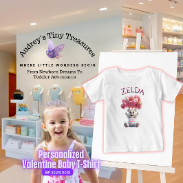 Personlig Baby 1st Valentines day T-Shirt