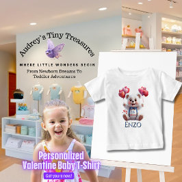 Personlig Baby 1st Valentines day T-Shirt
