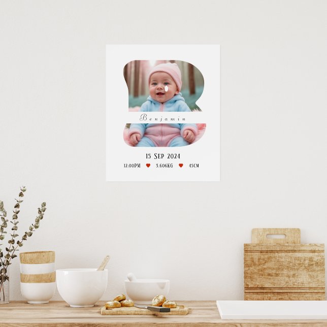 Personlig Baby Alphabet Brev - B - Poster (Kök)