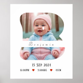 Personlig Baby Alphabet Brev - B - Poster