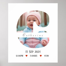 Personlig Baby Alphabet Brev - C - Poster