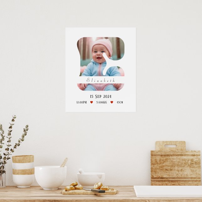 Personlig Baby Alphabet Brev - E - Poster (Kök)