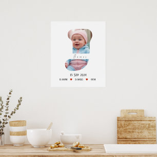 Personlig Baby Alphabet Brev - J - Poster