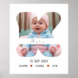 Personlig Baby Alphabet Brev - K - Poster