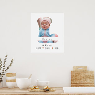 Personlig Baby Alphabet Brev - L - Poster