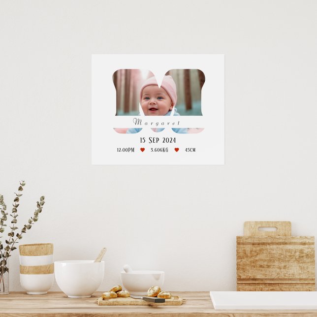 Personlig Baby Alphabet Brev - M - Poster (Kök)