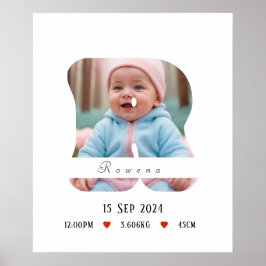 Personlig Baby Alphabet Brev - R - Poster