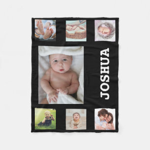 Personlig Baby Anpassat namnkrav för fotosamling Fleecefilt