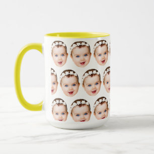 Personlig Baby Ansikte Fars dag Funny Gift Ide Mugg