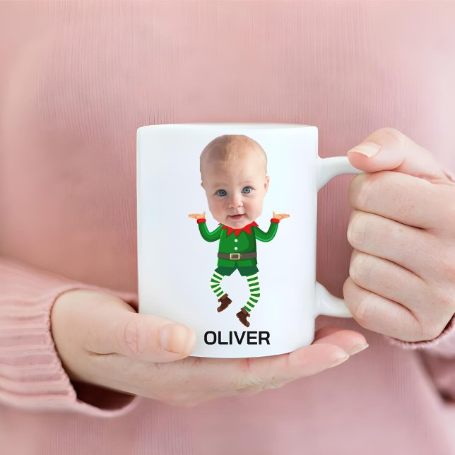 Personlig Baby Ansikte: Ljuskjulen Elf Kaffemugg (Skapare uppladdad)