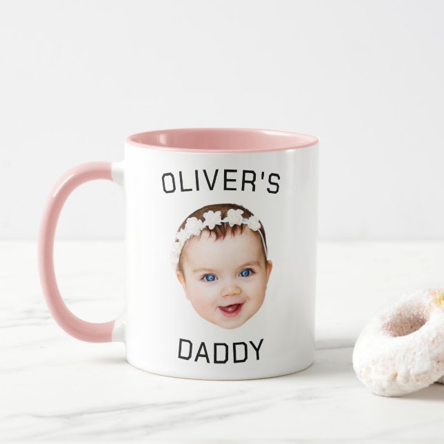 Personlig Baby Ansikte Photo Mugg för Pappa (Med munk)