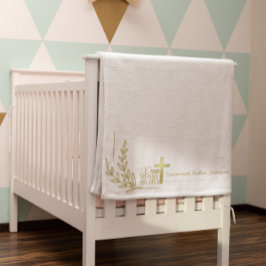 Personlig Baby Baptism Guld Kor Blommigt