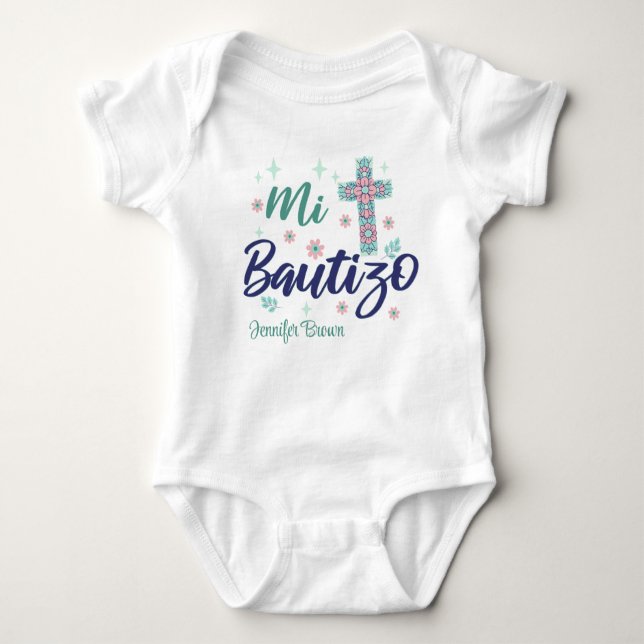 Personlig Baby Baptism, Mi Bautizo Spain Bapt T Shirt (Framsida)