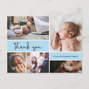 Personlig Baby Baptism Tack för fotokollage Vykort