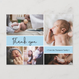Personlig Baby Baptism Tack för fotokollage Vykort