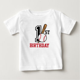 Personlig baby baseball t-shirt 1:a födelsedag