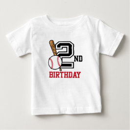 Personlig baby baseball t-shirt 2:a födelsedag