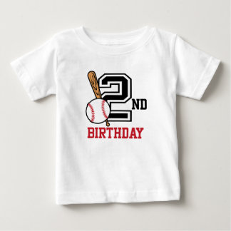 Personlig baby baseball t-shirt 2:a födelsedag