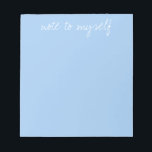 Personlig Baby blue Anteckningsblock<br><div class="desc">Anpassa texten,  lägg till initialerna och ta bort den. Vit text på baby blue bakgrund.</div>