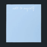 Personlig Baby blue Anteckningsblock<br><div class="desc">Anpassa texten,  lägg till initialerna och ta bort den. Vit text på baby blue bakgrund.</div>