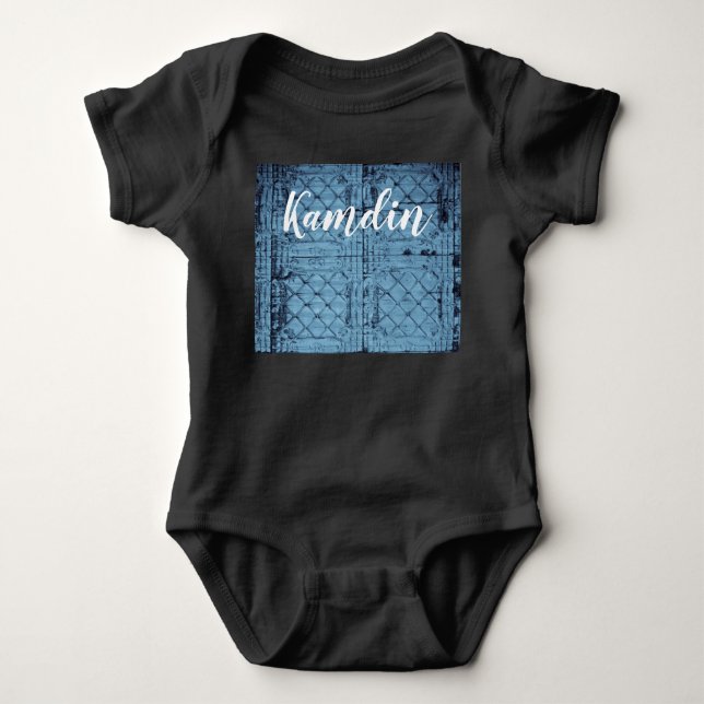 Personlig Baby Body Kostym Rustic Tin Panel Ceili T Shirt (Framsida)