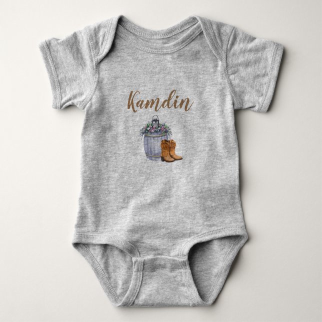 Personlig Baby Body Kostym, sommartid Landsbyggsbr T Shirt (Framsida)
