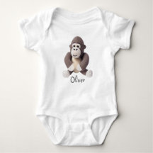 Personlig Baby Bodydräkt Crochet Gorilla