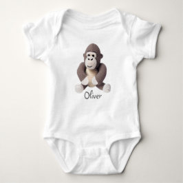 Personlig Baby Bodydräkt Crochet Gorilla T Shirt