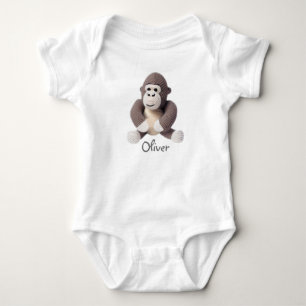 Personlig Baby Bodydräkt Crochet Gorilla T Shirt