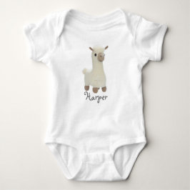 Personlig Baby Bodydräkt Crochet Llama T Shirt