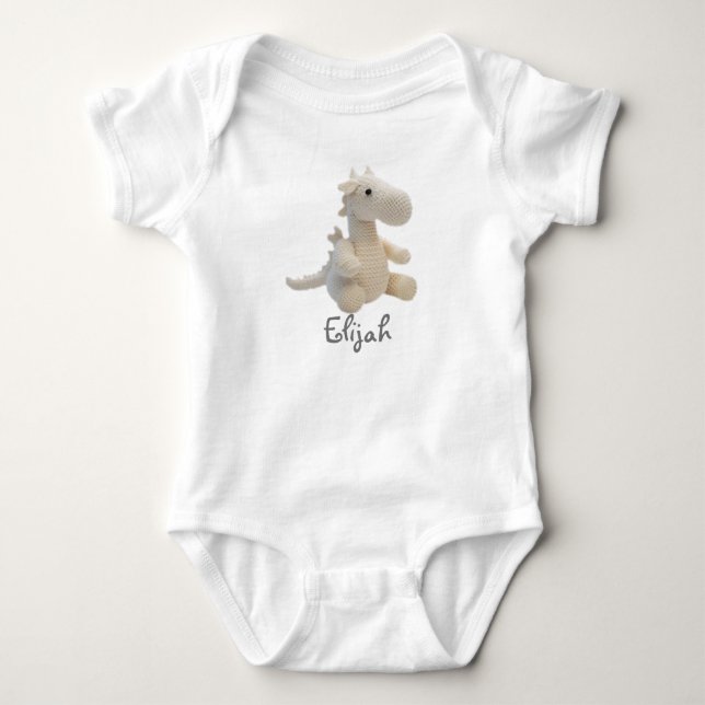 Personlig Baby Bodydress Crochet Dragon T Shirt (Framsida)