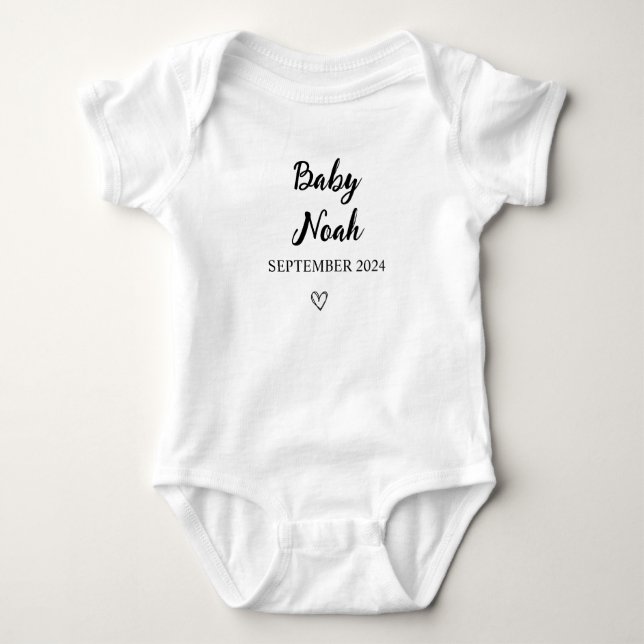 Personlig Baby Bodykostym med eget namn och Da T Shirt (Framsida)