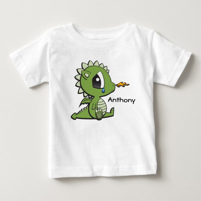 Personlig Baby Bra Jersey T-Shirt/Dragon T-shirt (Framsida)